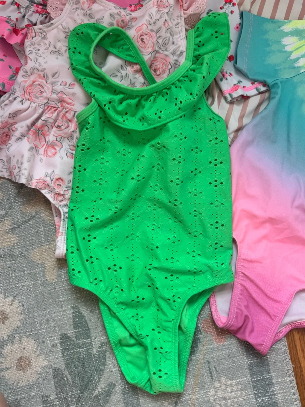 Lot of 6 Toddler Girl Bathing Suits, 2T, Assorted Brands